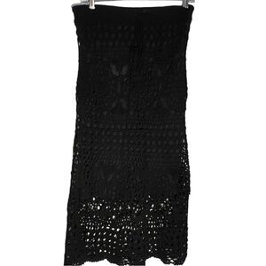 MIYAO SKIRT, Black Lace, MIDI Length with lining size M NWT
